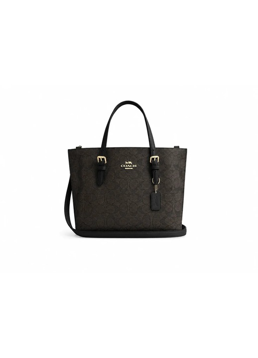 Geantă de damă Coach Mollie Tote 25 In Signature Canvas, Neagră
