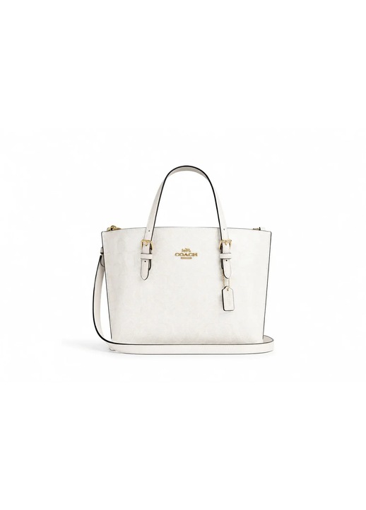 Geantă de damă Coach Mollie Tote 25 In Signature Canvas, Albă