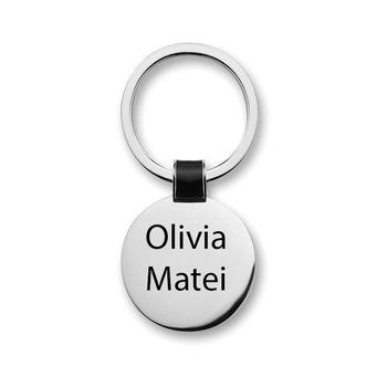 Breloc metalic rotund personalizat text. Numele, textul, mesajul tau pe breloc Breloc metalic rotund personalizat text. Numele, textul, mesajul tau pe breloc