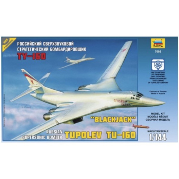 Zvezda Tupoljev TU-160 szuperszonikus bombázó Blackjack 1:144 (7002)