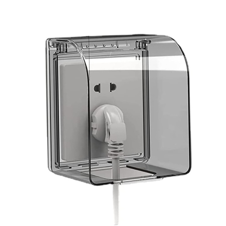 Capac priza perete transparent, etans, 8.5x8.5x2.2cm, set 1 bucata