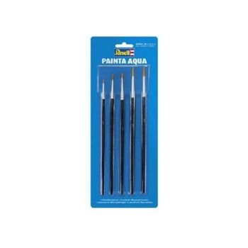 Set 5 pensule plate Revell 39624, Negru/Argintiu Set 5 pensule plate Revell 39624, Negru/Argintiu