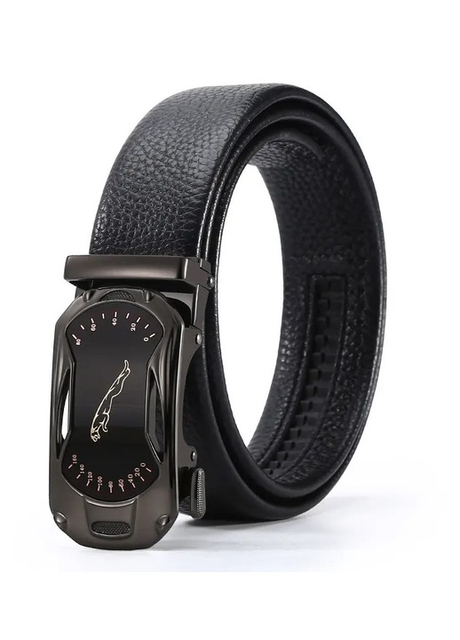 Curea din Piele cu Catarama Automata pentru Barbati - Curea Neagra Ajustabila pentru Uz Zilnic si Afaceri Model 2
