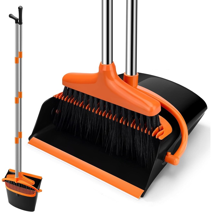 Kit matura si faras, kit matura verticala, faras pliabil cu design de pieptene, matura retractabila, kit matura pentru casa, birou, studiu (portocaliu)