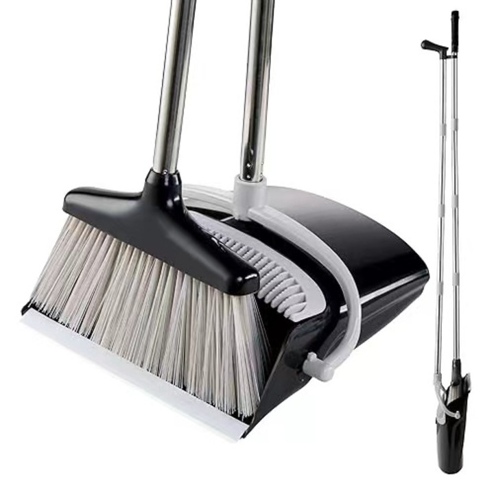 Set de faras si faras cu maner lung, matura de interior cu maner lung si kit de maturat vertical cu faras pentru acasa, bucatarie si birou