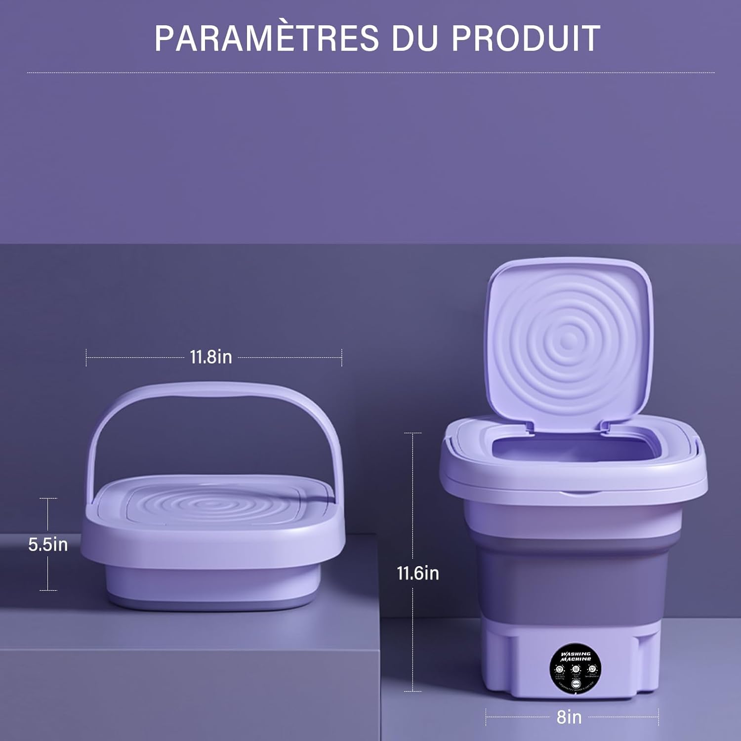Masina de spalat portabila, masina de spalat pliabila de 9L, mini masina de spalat si centrifugare, masina de spalat mica pentru sosete, lenjerie intima sau articole mici