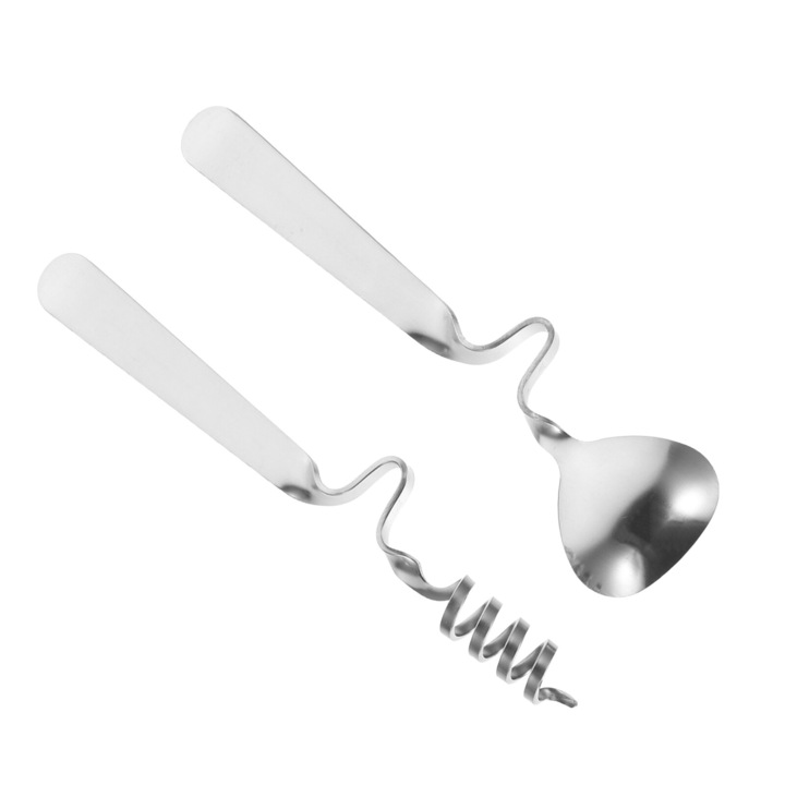 Set 4 linguri inox pentru amestecat YANYXR argintiu 14x3.2x1cm