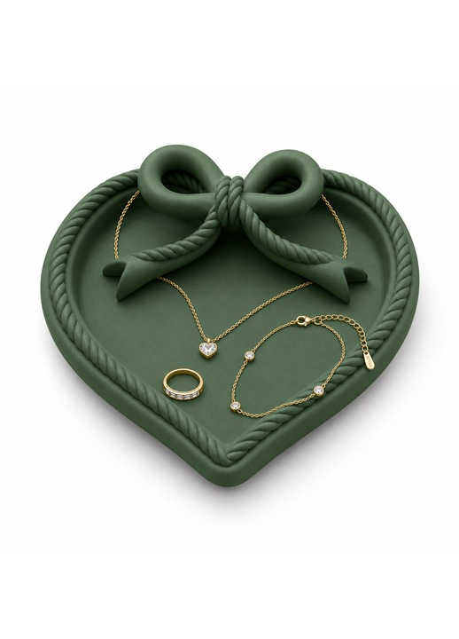 Hearly ékszerszervező, PrintForge®, 3D nyomtatott, 21x20x4 cm, PLA-ból készült, BPA-mentes, Zöld