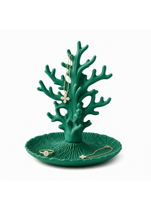 Nerissa ékszerrendező, PrintForge®, 3D nyomtatott, 17x17x23 cm, PLA-ból készült, BPA-mentes, Zöld