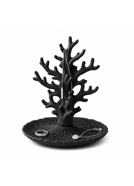 Nerissa ékszerrendező, PrintForge®, 3D nyomtatott, 17x17x23 cm, PLA-ból készült, BPA-mentes, Fekete