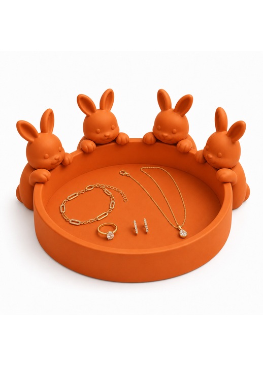 Hopsie ékszertartó, PrintForge®, 3D nyomtatott, 18x18x8 cm, PLA-ból készült, BPA-mentes, narancssárga