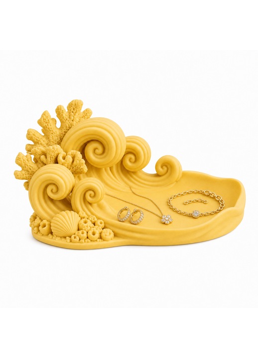 Odine ékszerrendező, PrintForge®, 3D nyomtatott, 18x18x10 cm, PLA-ból készült, BPA-mentes, Sárga