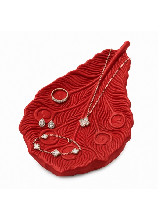 Pavona ékszerszervező, PrintForge®, 3D nyomtatott, 27x17x2 cm, PLA-ból készült, BPA-mentes, Piros