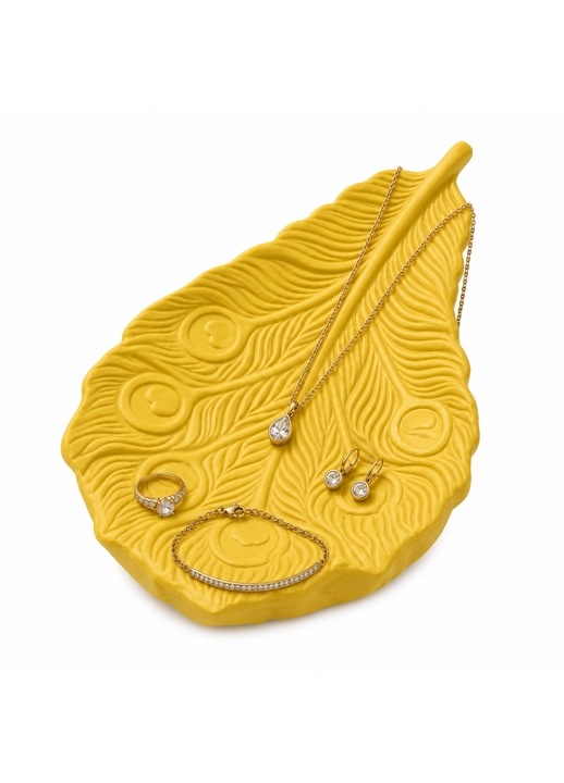Pavona ékszerrendező, PrintForge®, 3D nyomtatott, 27x17x2 cm, PLA-ból készült, BPA-mentes, Sárga
