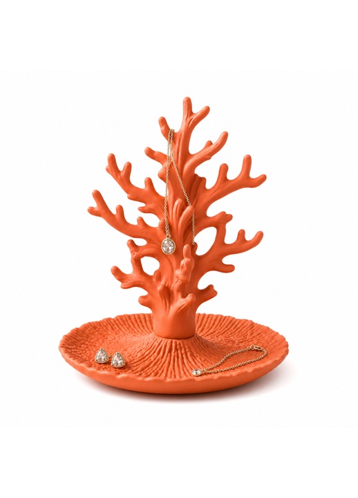 Nerissa ékszerrendező, PrintForge®, 3D nyomtatott, 17x17x23 cm, PLA-ból készült, BPA-mentes, narancssárga