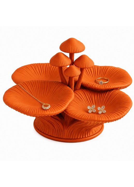 Myrra ékszerrendező, PrintForge®, 3D nyomtatott, 23x23x14 cm, PLA-ból készült, BPA-mentes, Narancssárga