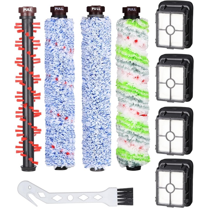 Accesorii pentru aspiratorul Bissell Crosswave 3 in 1: perie multi-suprafete, perie pentru podele din lemn, perie pentru covoare, perie pentru animale de companie, 4 filtre, pentru modelele 1866, 1785, 2052, 1713 si 2225