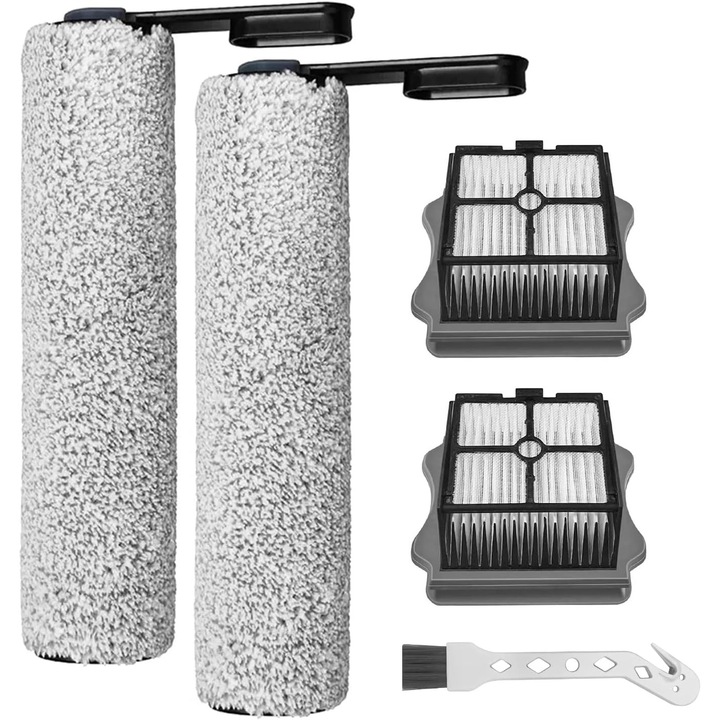 Rola perie si filtru HEPA de schimb pentru aspirator umed si uscat Tineco Floor One S5 / S5 Pro / S5 Pro 2 / S5 Extreme, 2 role perie + 2 filtre + 1 perie de curatare