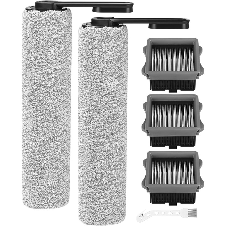 role de perie de schimb si accesorii pentru filtru pentru Tineco Floor One S5/S5 Pro/S5/S5 Pro, 2 aspiratoare umede si uscate, 3 filtre, 2 role de perie, 1 perie de curatare (nu este compatibil cu S5 Combo)