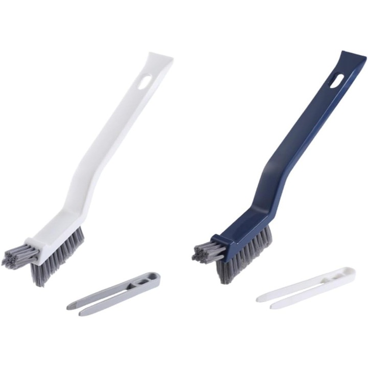 Perie de curatare a rosturilor cu peri rigizi, perie de curatare mica pentru rosturi, perie de toaleta, perie de frecat pentru faianta de dus, instrument de curatare a rosturilor inguste, potrivit pentru uz casnic, baie, bucatarie, set 6