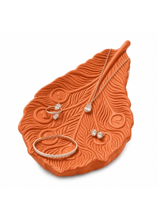 Pavona ékszerszervező, PrintForge®, 3D nyomtatott, 27x17x2 cm, PLA-ból készült, BPA-mentes, narancssárga
