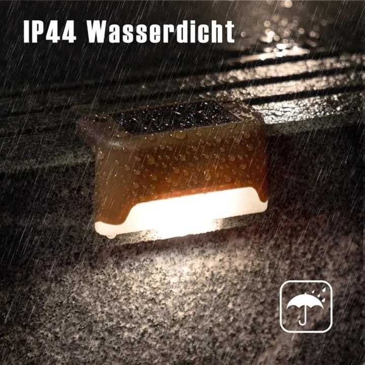 Set 16 lampi solare trepte, rezistente apa, LED alb cald, exterior