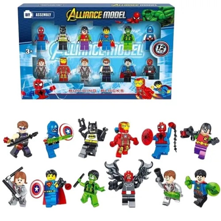Avengers építőkészlet 12 figurával, ideális ajándék