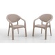 Set Masa terasa/gradina cu 4 scaune Bambu, Crem/Cappucino, 90x90x77 cm, plastic, aspect ratan
