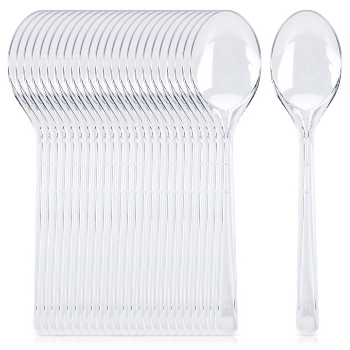 Linguri din plastic reutilizabile Excellent Houseware 139914, 17,5 cm, transparent, 25 buc.