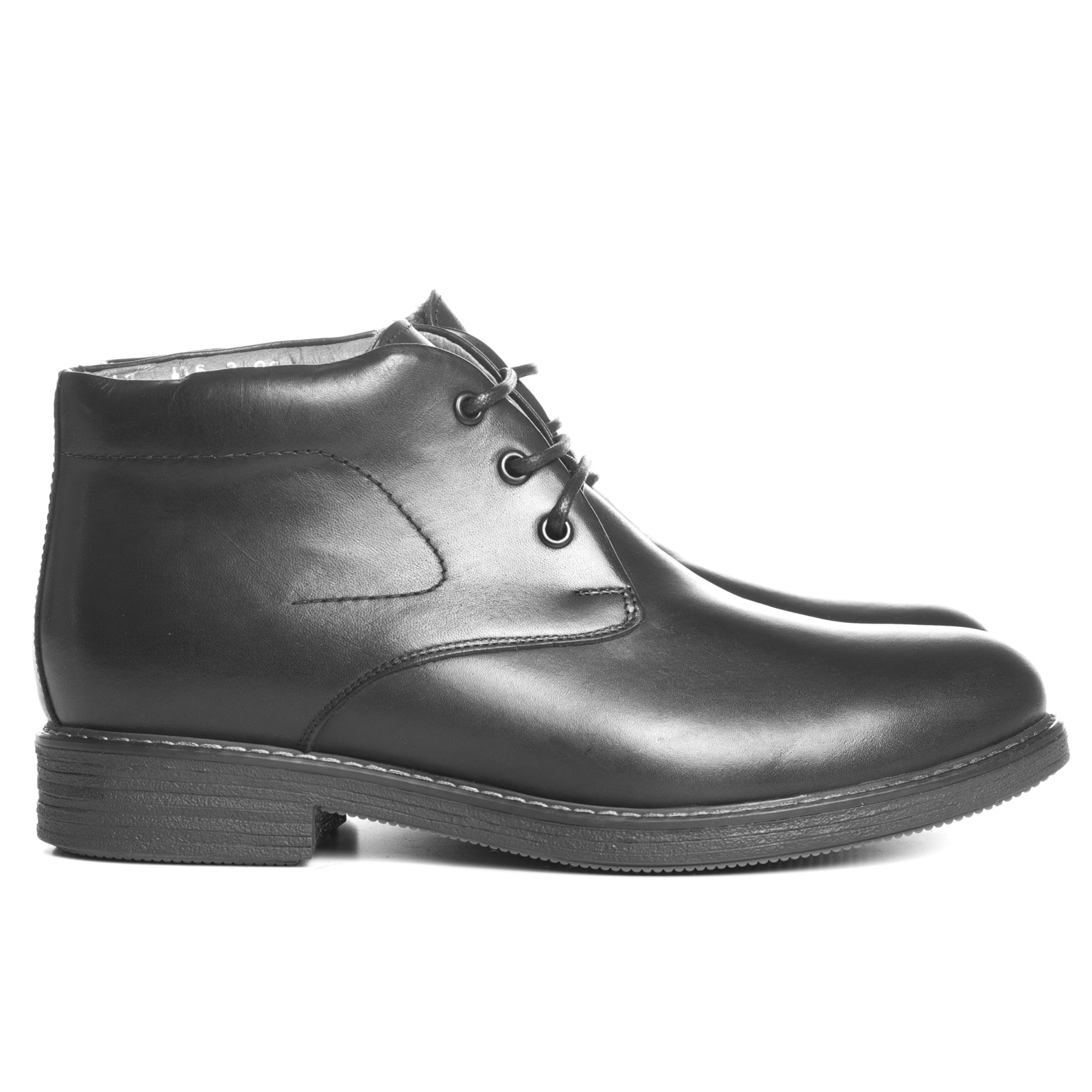 Ghete barbati casual din piele naturala, de culoare neagra