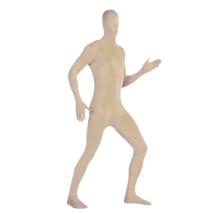 Costum ninja plus size pentru spectacole, in nuanta pielii