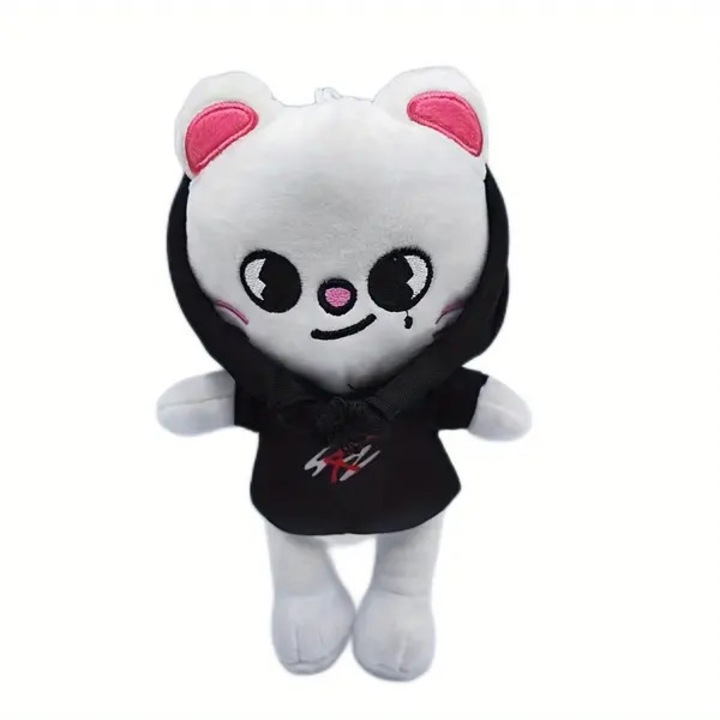 Плюшена играчка Skzoo Stray Kids в суичър, бяло/черно, 25 см