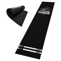 Covor protectie podea darts Relaxdays, 60x260cm, alb-negru, antiderapant