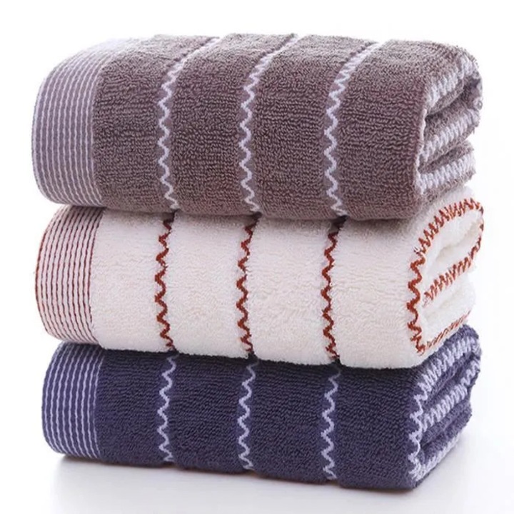 Set 3 prosoape bumbac absorbant grosime 74x34cm alb