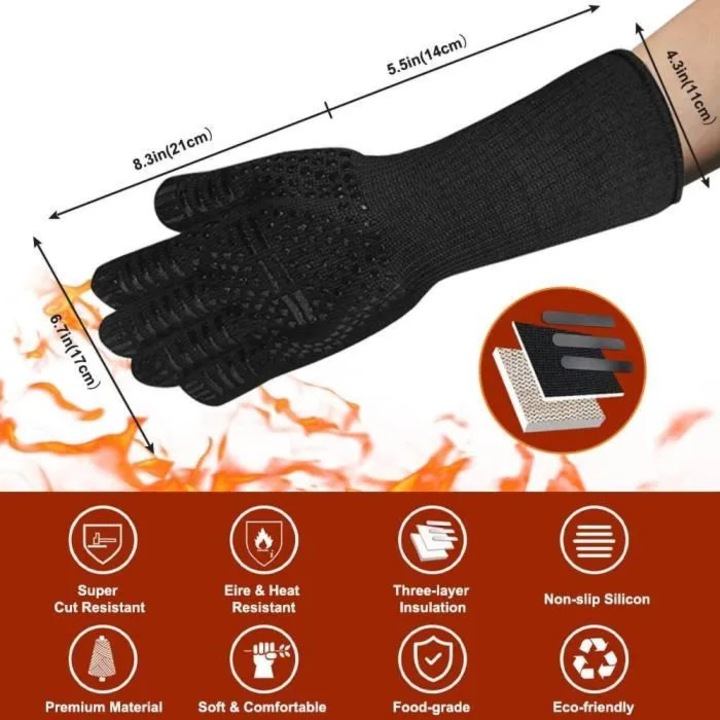 Manusi bucatarie, manusi silicon, rezistente caldura, antiderapante, universale