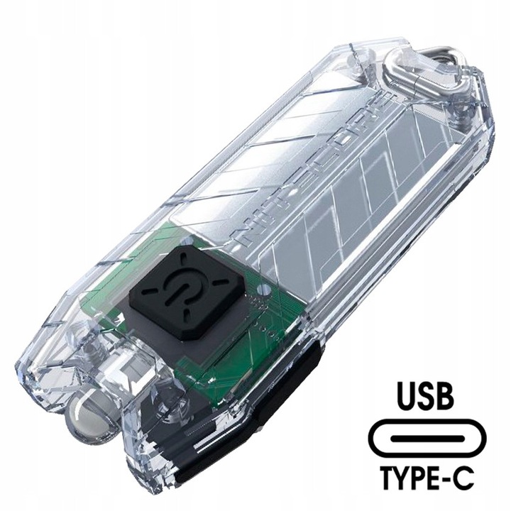 Lanterna breloc Nitecore TUBE V2.0 transparenta USB-C 55lm
