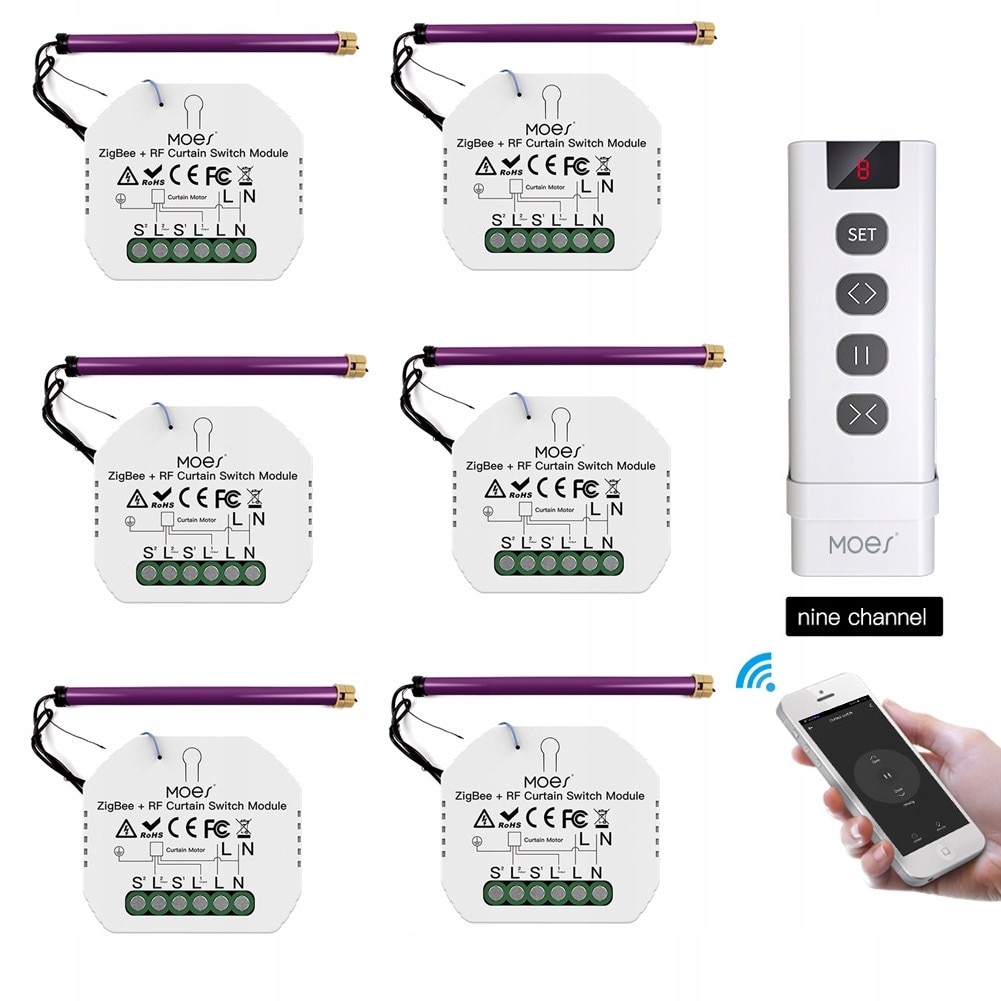 Ревю на модул превключвател за щори Zigbee Tuya 6XZIGBEE +: Дистанционно управление RF433
