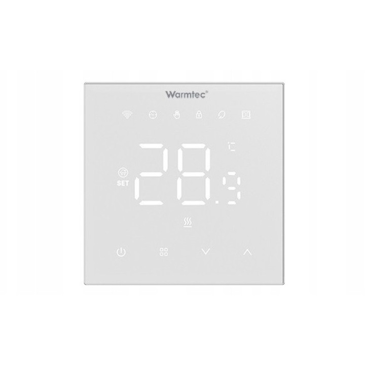 Warmtec XRT01-BB programozható Wi-Fi termosztát, fehér, 8.6x8.6x4cm