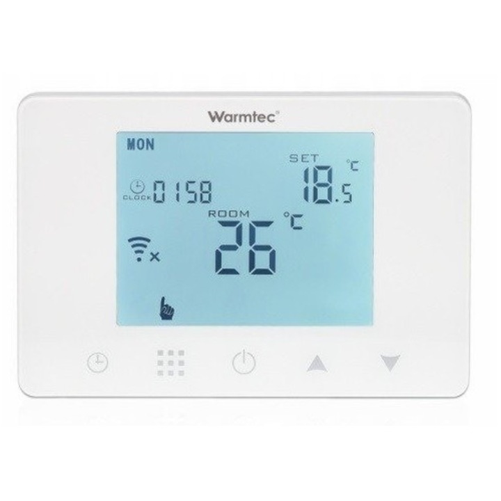 Warmtec RRT-01 vezeték nélküli programozható termosztát, fehér, 13x8,9x2,6cm