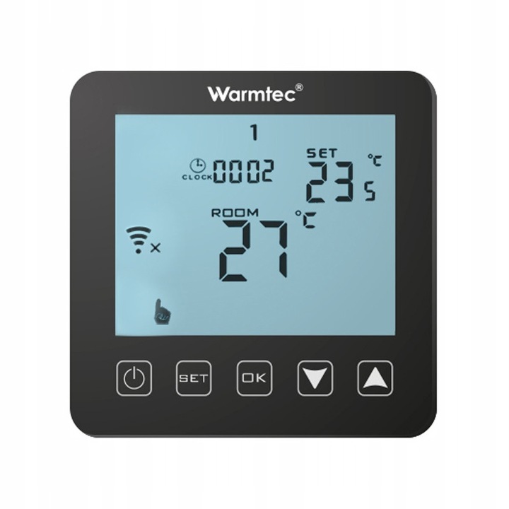 Warmtec PRT-01 programozható WiFi termosztát, fehér, 8.5x8.5x4 cm