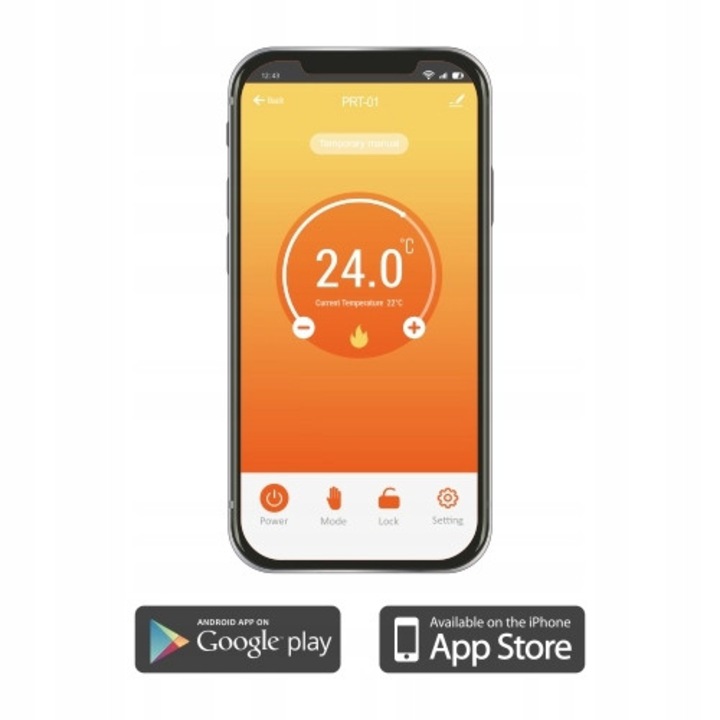 Warmtec PRT-01 programozható WiFi termosztát, fehér, 8.5x8.5x4 cm