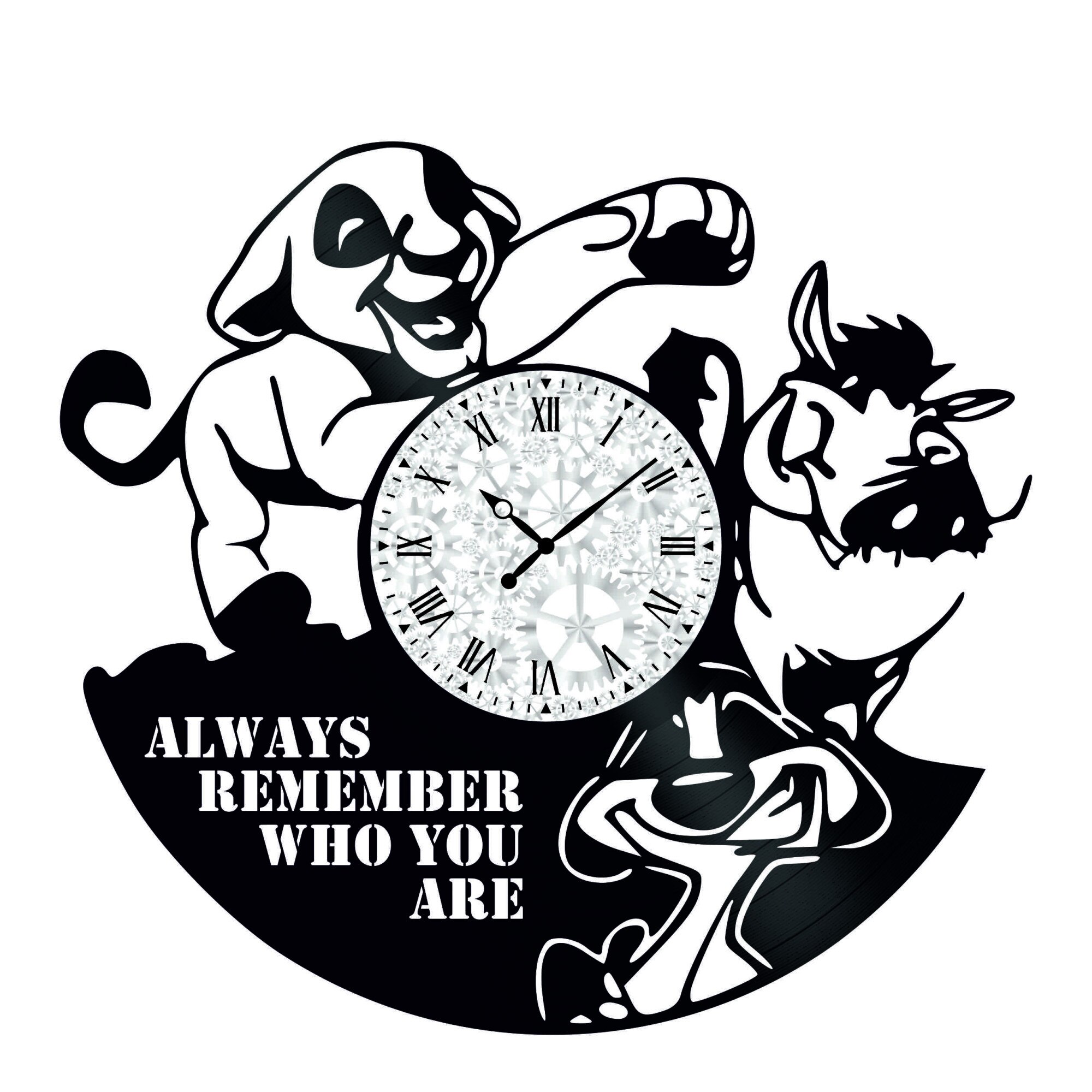 Ceas de perete Vintage din Vinyl - Revival Vinyl Wall Clock The Lion King Desene Animate