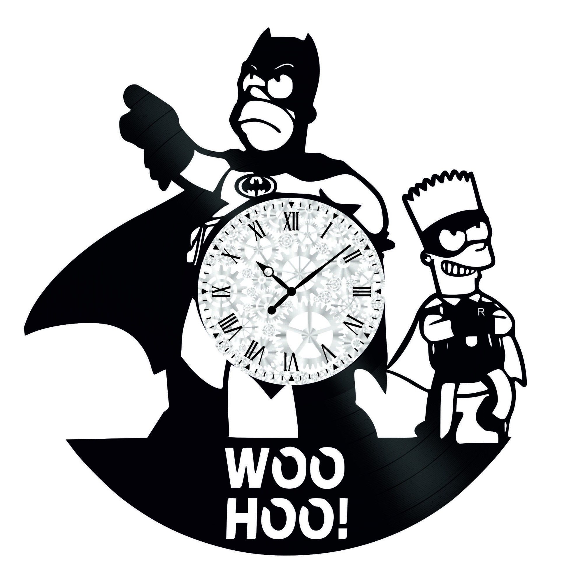 Ceas de perete Vintage din Vinyl - Revival Vinyl Wall Clock The Simpson Family Desene Animate