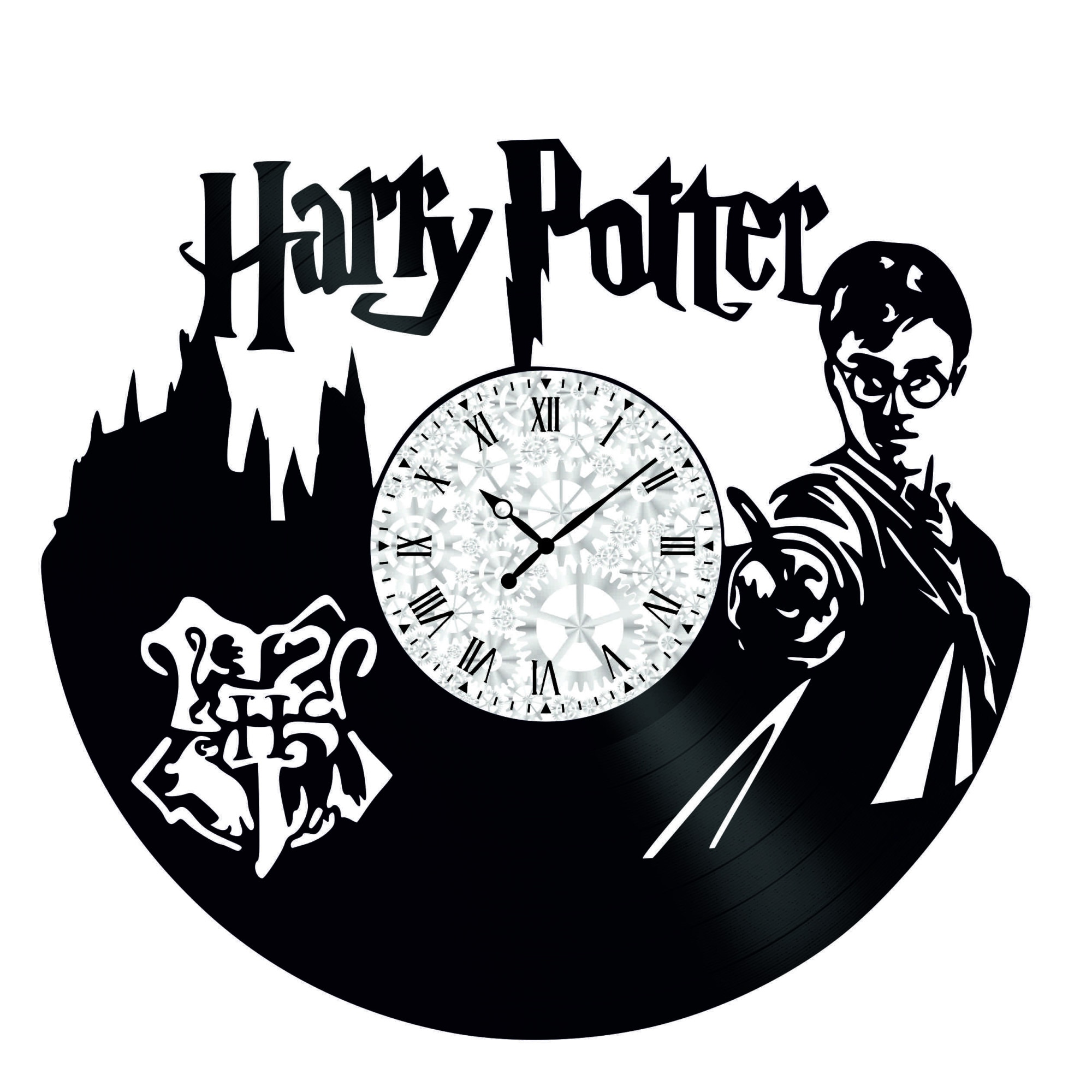 Ceas de perete Vintage din Vinyl - Revival Vinyl Wall Clock Harry Potter