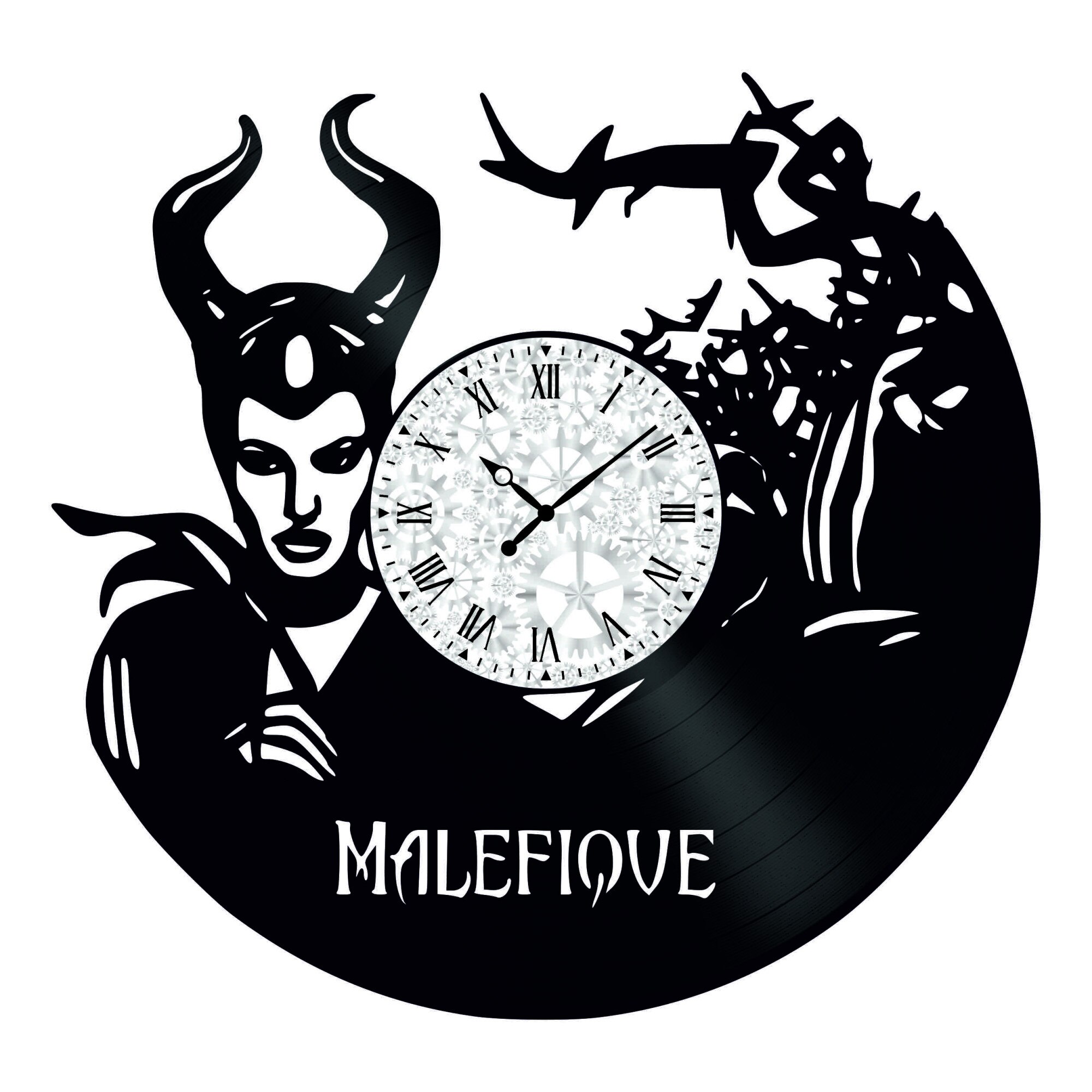 Ceas de perete Vintage din Vinyl - Revival Vinyl Wall Clock Malefique