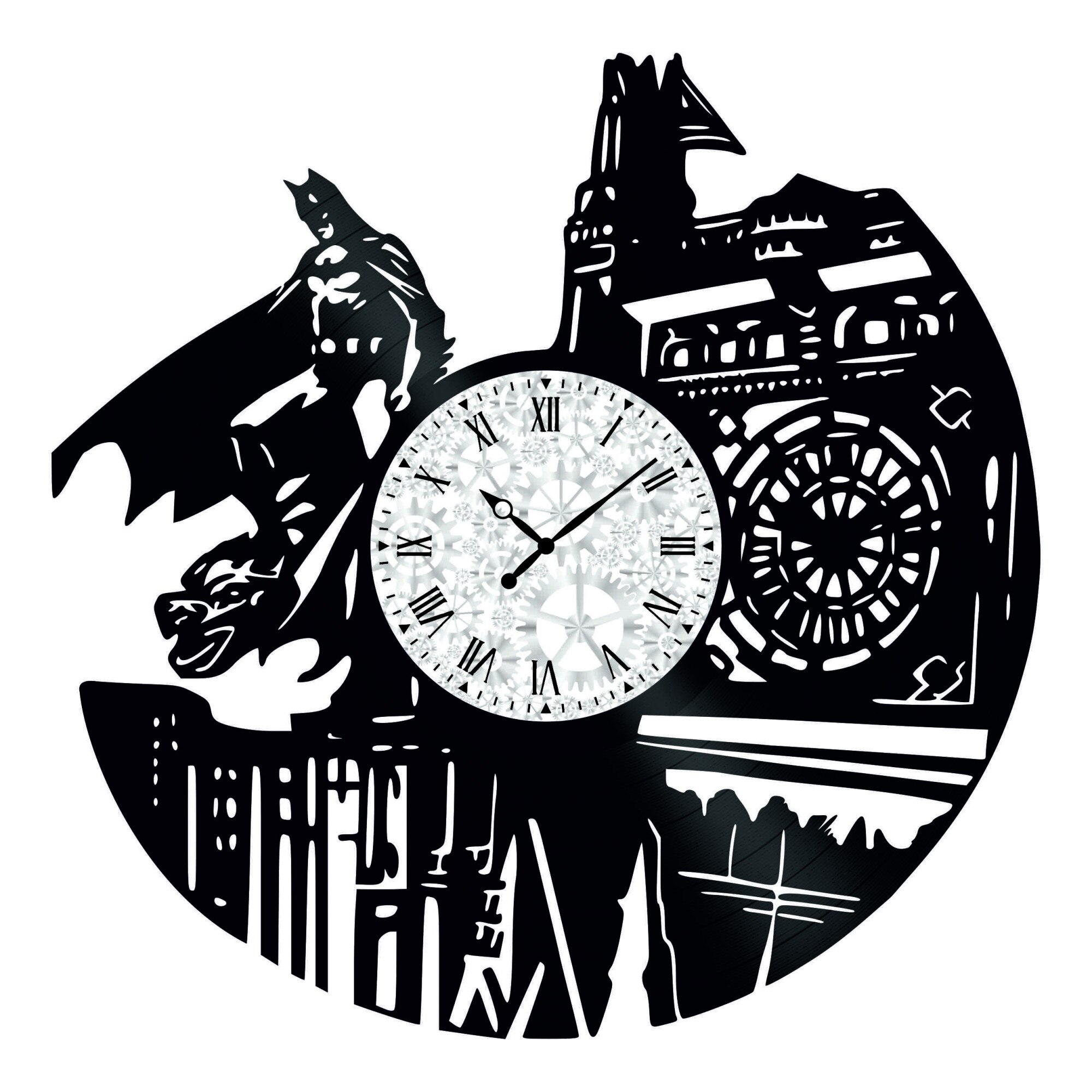 Ceas de perete Vintage din Vinyl - Revival Vinyl Wall Clock Batman