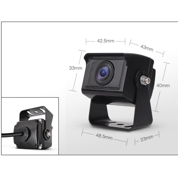 Camera parcare auto 4 pini AHD 1080P unghi larg negru 12V