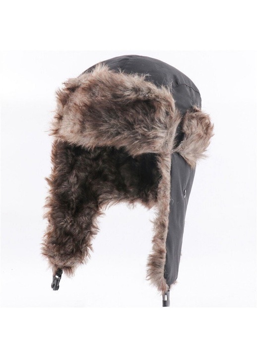 Caciula unisex stil rusesc, captuseala blana, culori multiple, 57cm