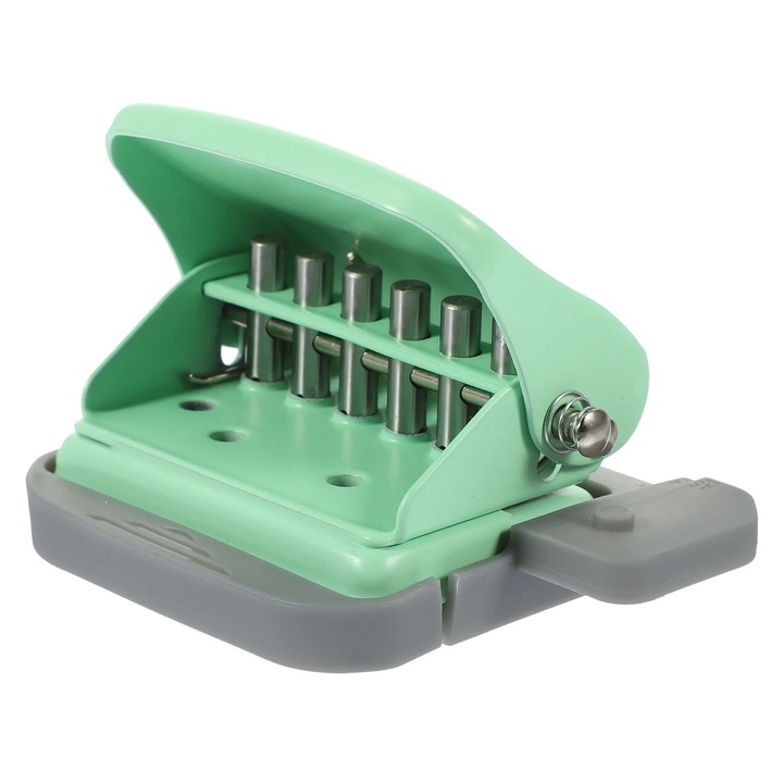 Perforator 6 gauri ZYBLSSBB LSM2xh3199-BCS0138572, material ABS/metal, pentru hartie si proiecte DIY, Negru, 9 x 6.5 x 6 cm