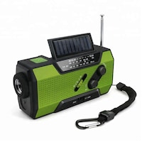 Radio portabil camping, lampa LED, pentru calamitati naturale, cutremure, furtuni, cu dinam, incarcare solara si priza, powerbank 2000 mah, lanterna, survival kit - verde